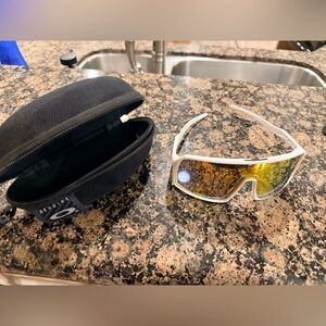 Oakley White and Gold Sports Glasses